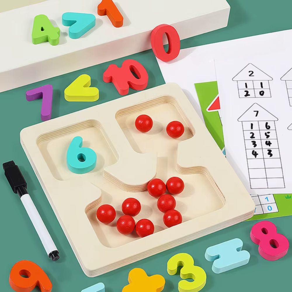 Quadro de Contas Montessori - Aprendizado Lúdico com Bolinhas e Números