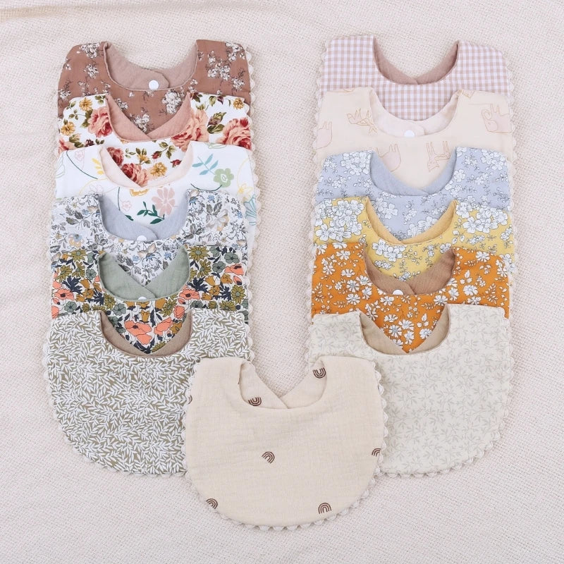 Babador Dupla-face Floral