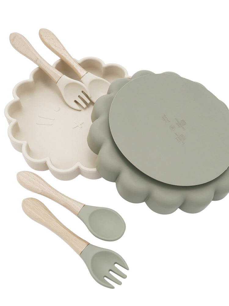 Prato Leão & Talheres de Silicone
