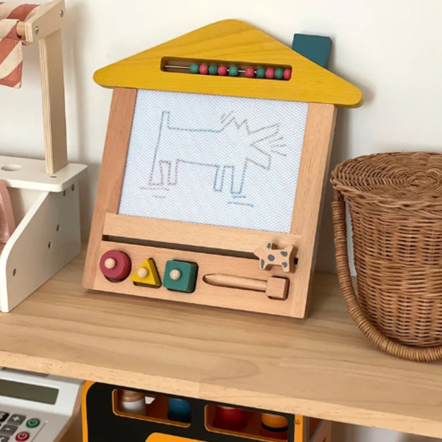 Quadro de Desenho Magnético de Madeira